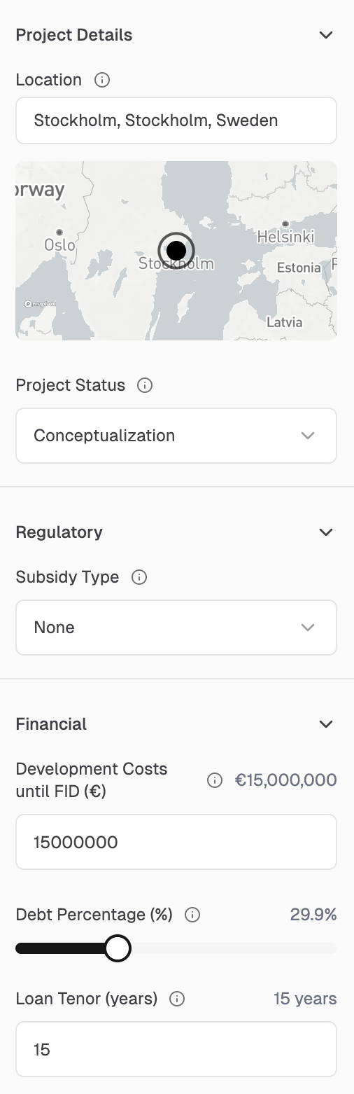 Project configurator interface